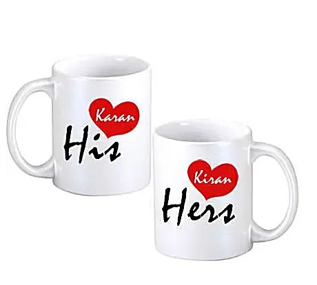 Romantic His and Hers Coffee Mugs
